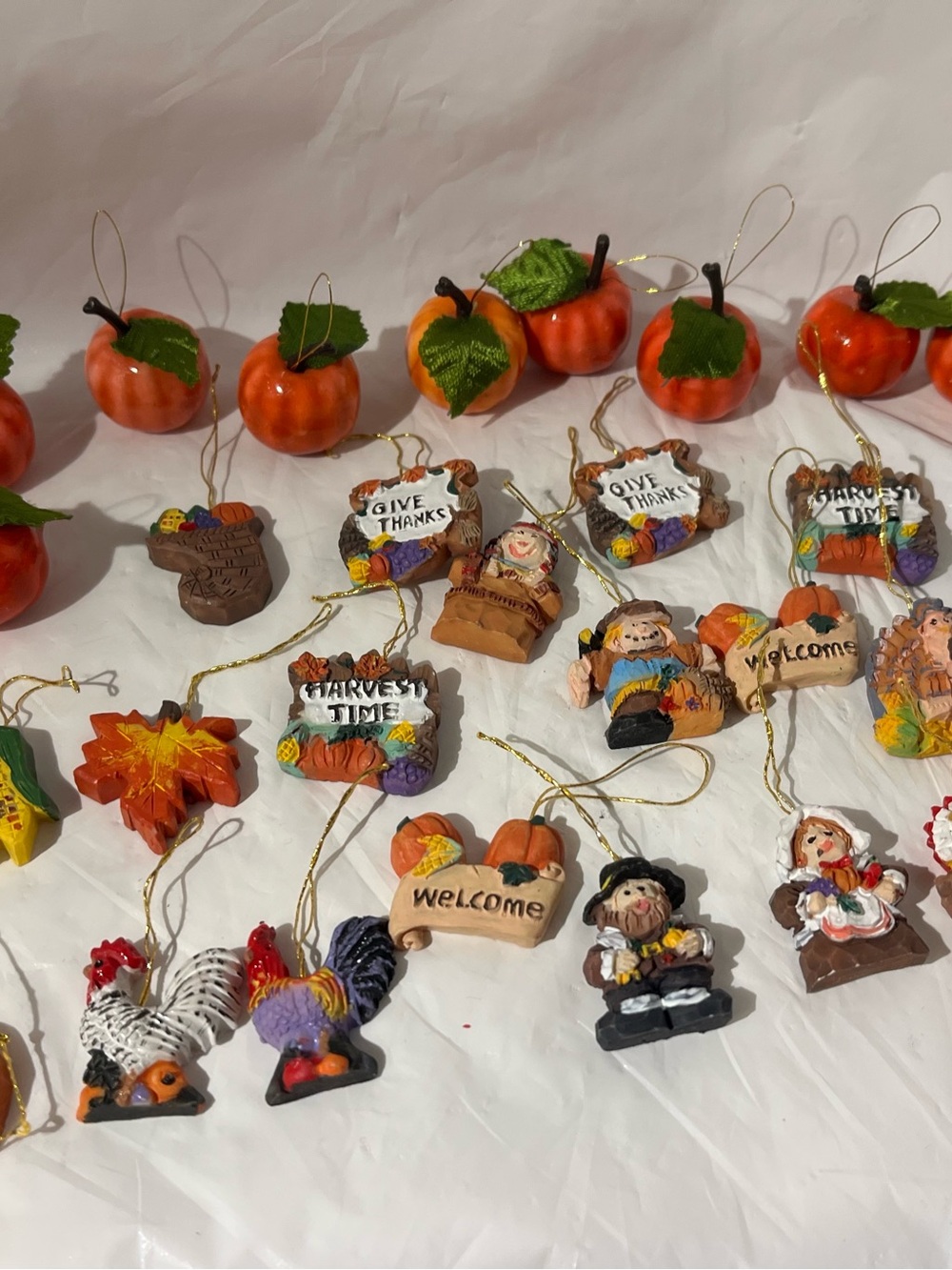 Fall Harvest Thanksgiving Collection Ornaments Set